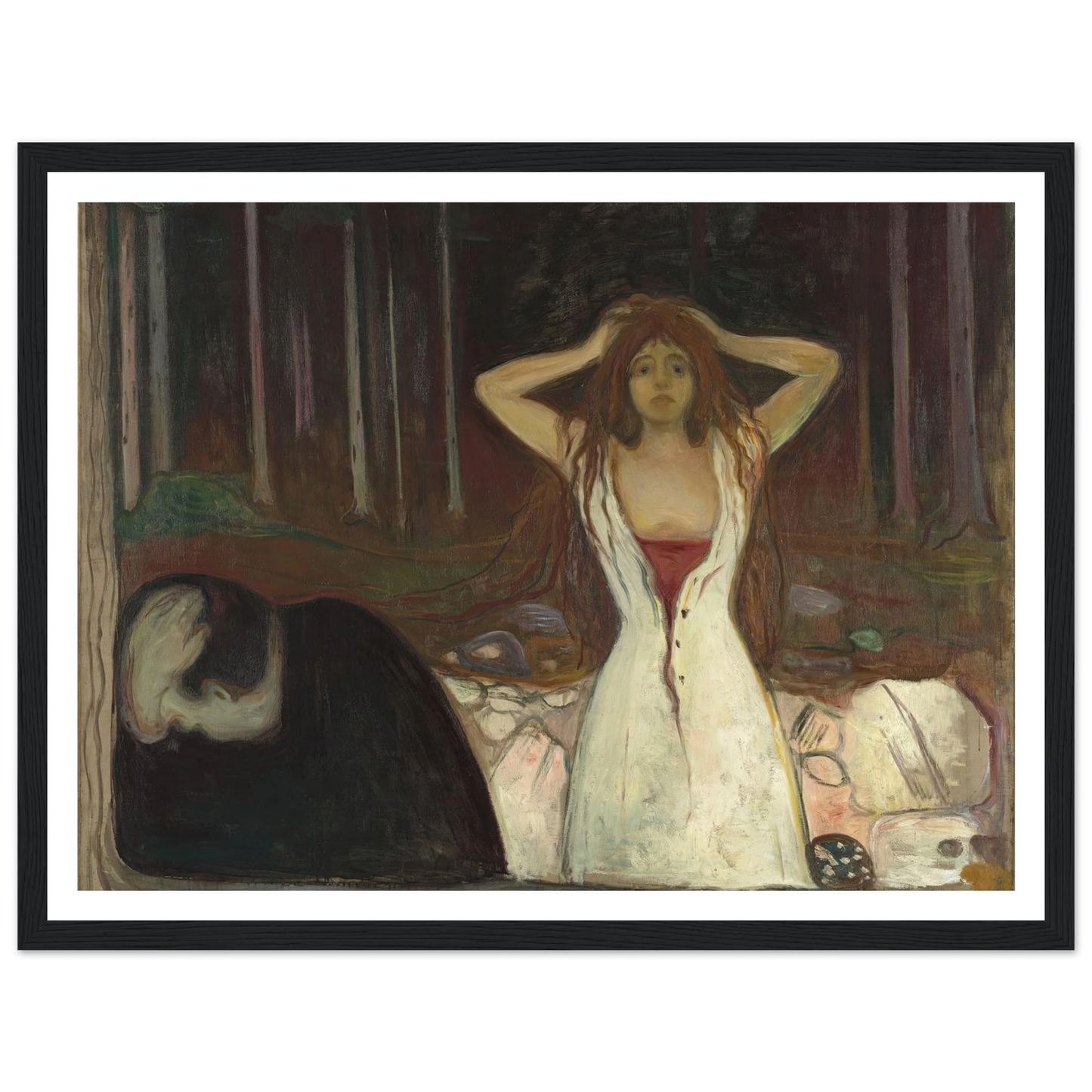 Ashes (1895) Art Print | Edvard Munch - Framed Poster - 30x40 cm / 12x16″ - Black frame