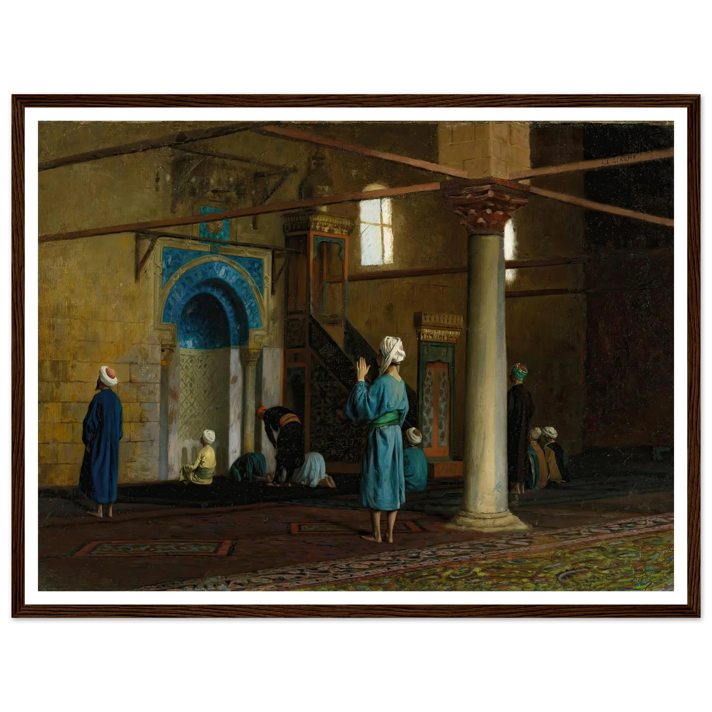 At Prayer, Cairo Art Print | Jean Leon Gerome - Framed Poster - 30x40 cm / 12x16″ - Black frame