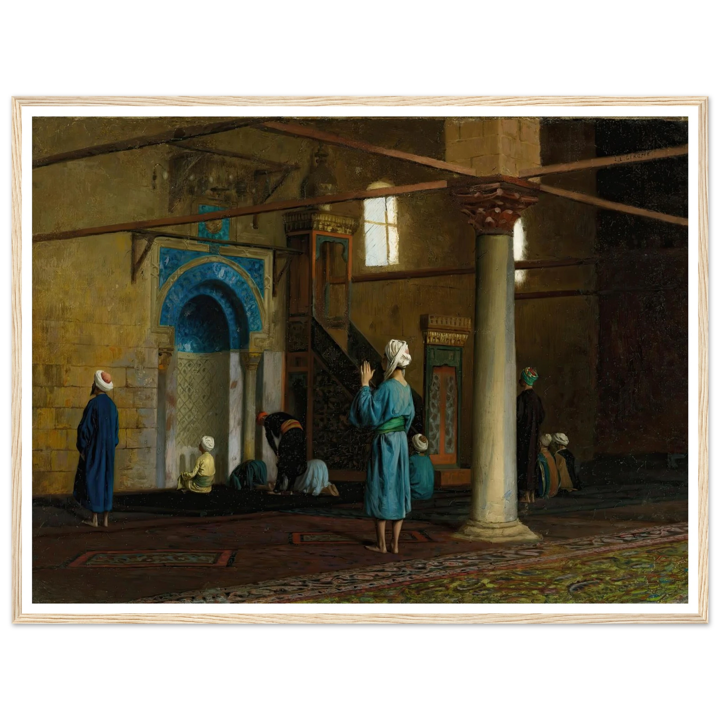 At Prayer, Cairo Art Print | Jean Leon Gerome - Framed Poster - 30x40 cm / 12x16″ - Black frame