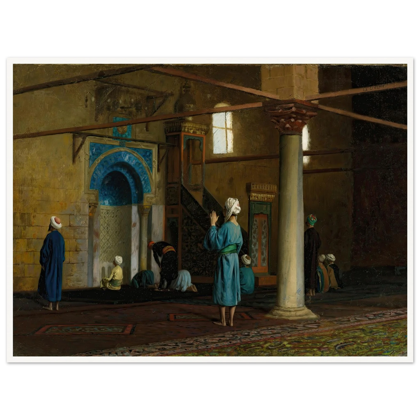 At Prayer, Cairo Art Print | Jean Leon Gerome - Framed Poster - 30x40 cm / 12x16″ - Black frame