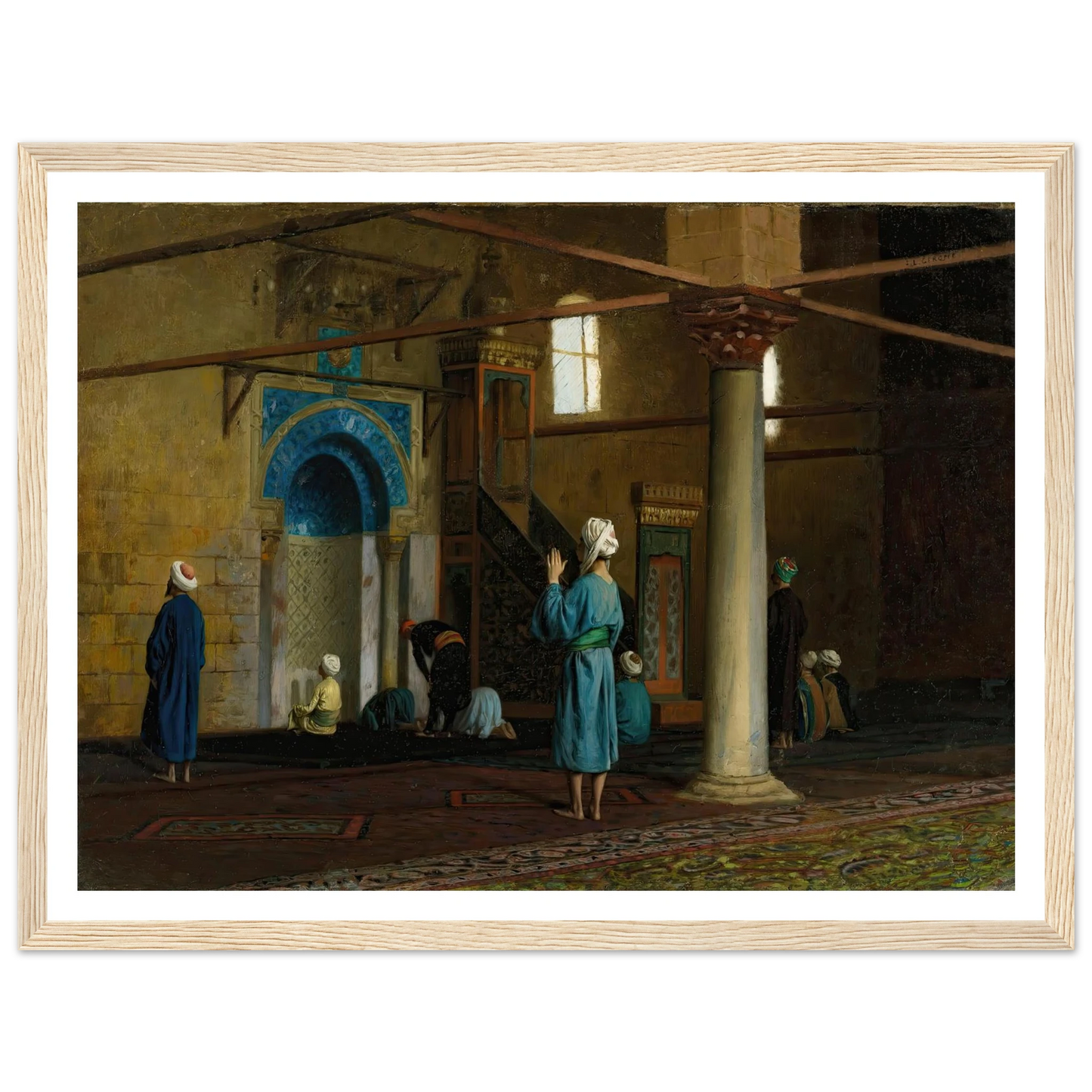 At Prayer, Cairo Art Print | Jean Leon Gerome - Framed Poster - 30x40 cm / 12x16″ - Black frame