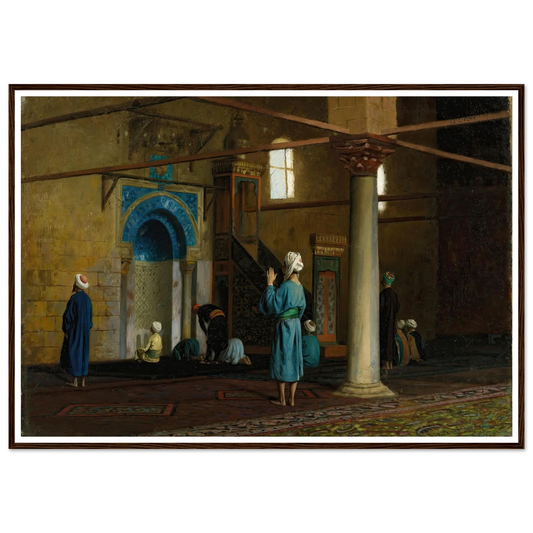 At Prayer, Cairo Art Print | Jean Leon Gerome - Framed Poster - 30x40 cm / 12x16″ - Black frame