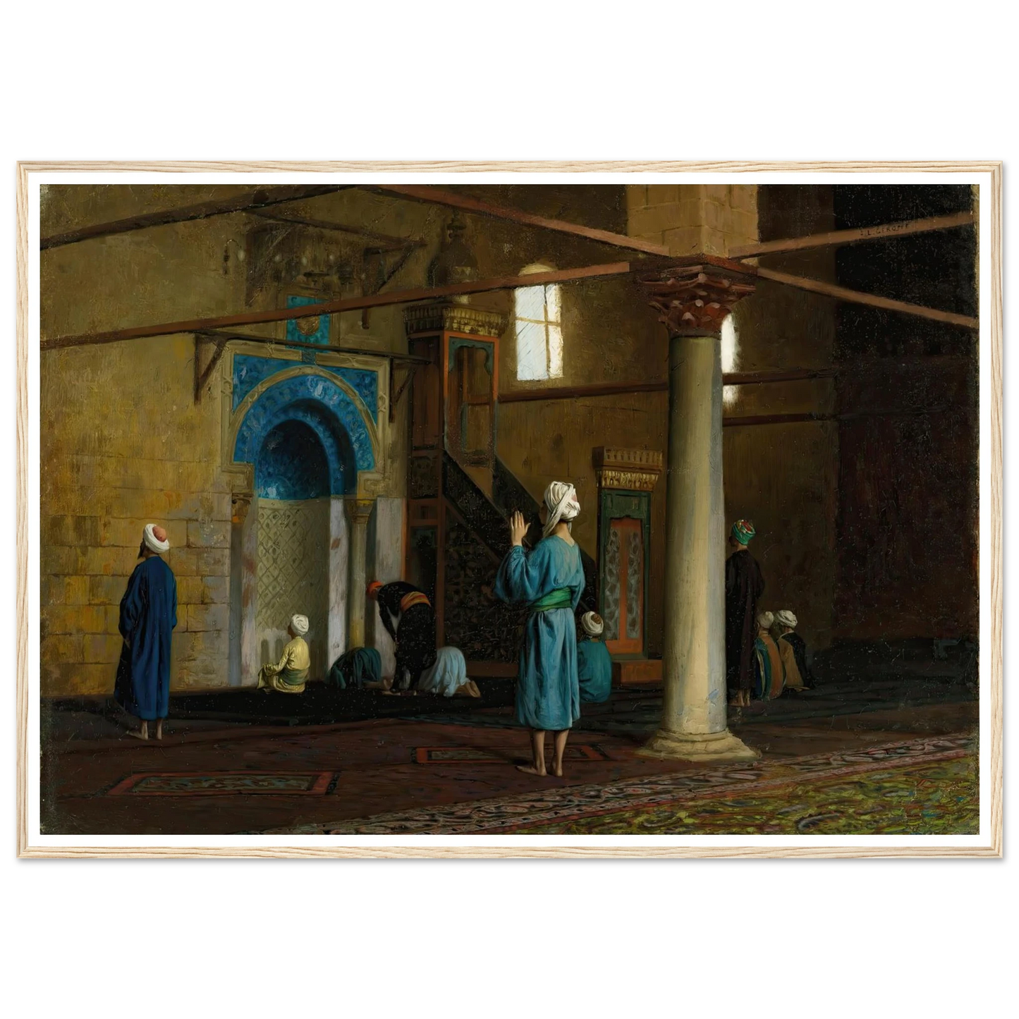 At Prayer, Cairo Art Print | Jean Leon Gerome - Framed Poster - 30x40 cm / 12x16″ - Black frame
