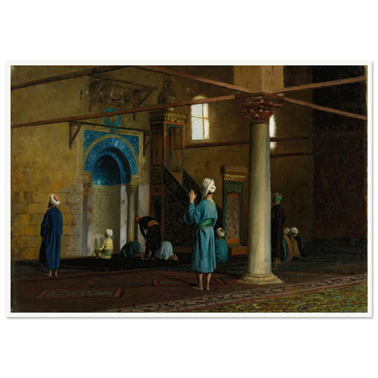 At Prayer, Cairo Art Print | Jean Leon Gerome - Framed Poster - 30x40 cm / 12x16″ - Black frame