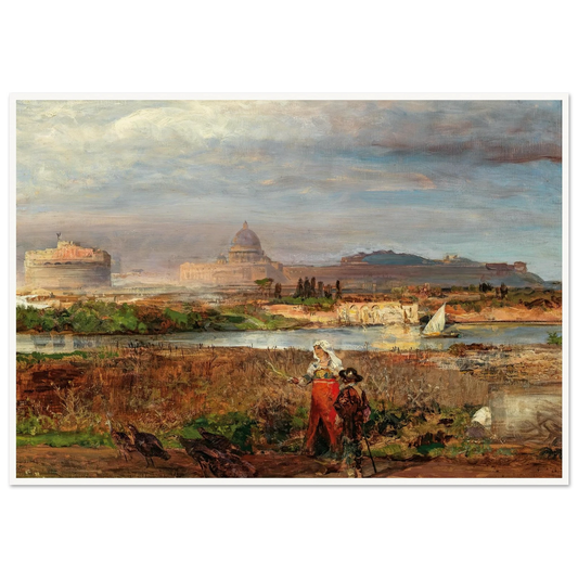 At the Gates of Rome Art Print | Oswald Achenbach - Framed Poster - 30x40 cm / 12x16″ - Black frame
