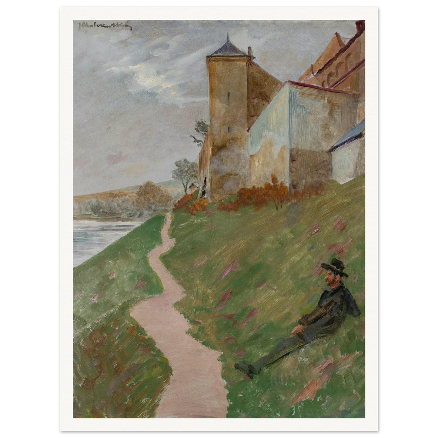 At the hill of the Norbertines’ monastery (1910) Art Print | Jacek Malczewski - Framed Poster - 30x40 cm / 12x16″ - Black frame