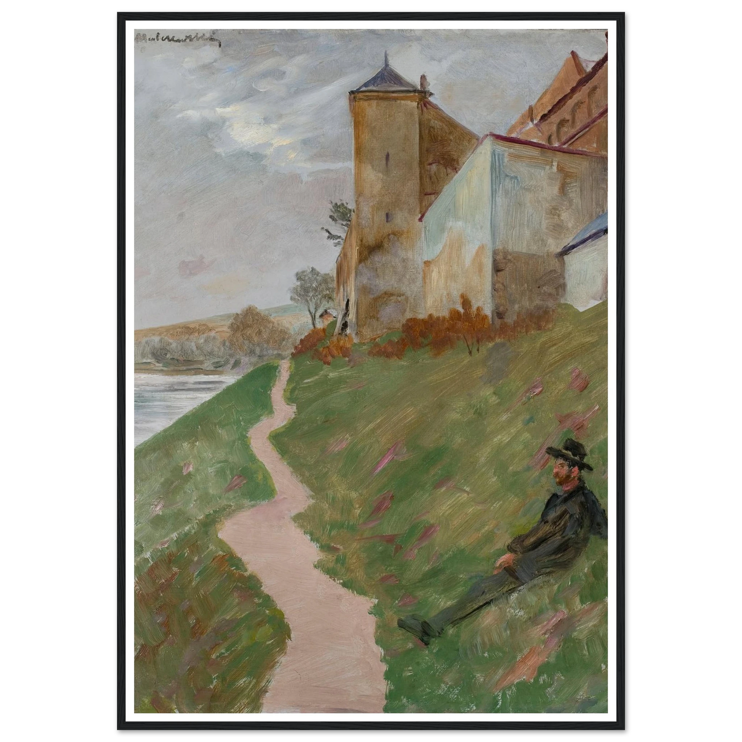 At the hill of the Norbertines’ monastery (1910) Art Print | Jacek Malczewski - Framed Poster - 30x40 cm / 12x16″ - Black frame