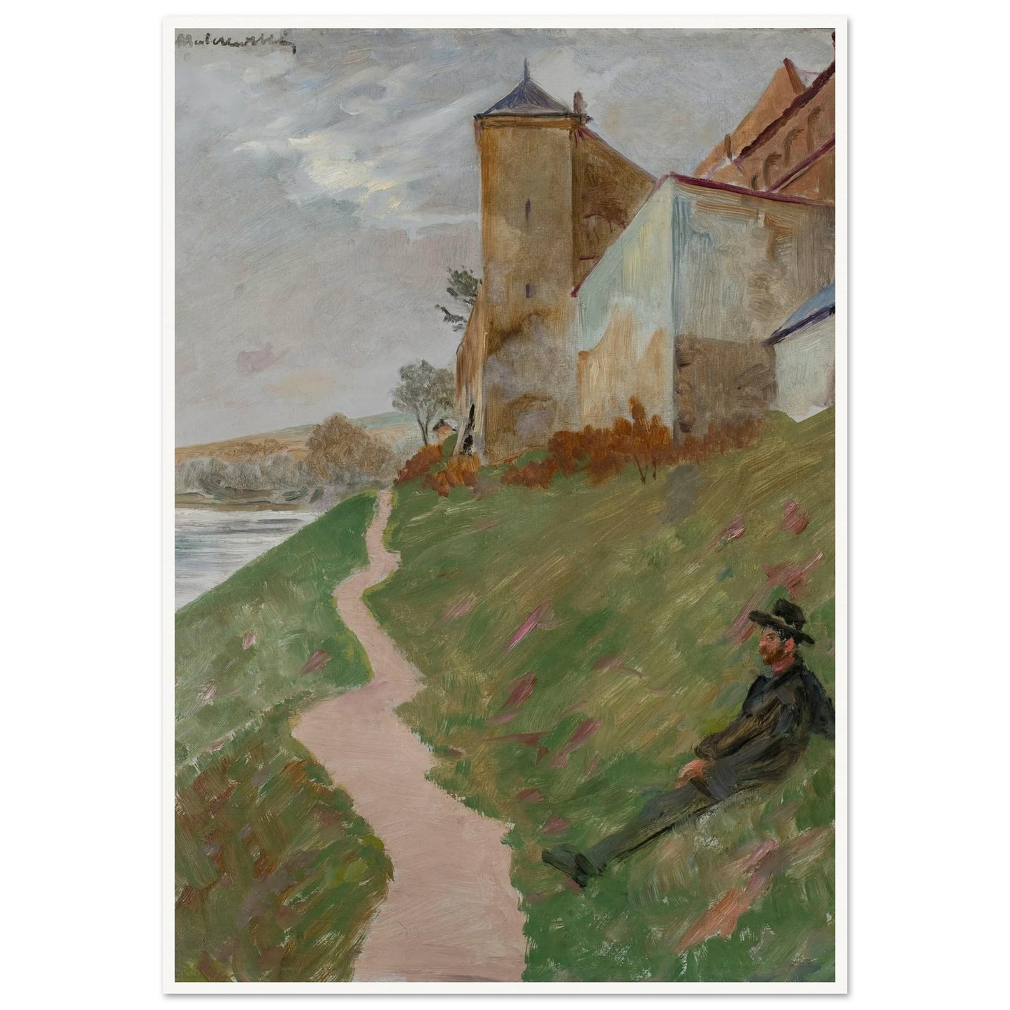 At the hill of the Norbertines’ monastery (1910) Art Print | Jacek Malczewski - Framed Poster - 30x40 cm / 12x16″ - Black frame