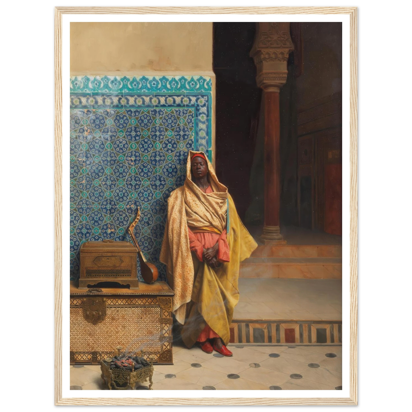At the Mosque (1895) Art Print | Ludwig Deutsch - Framed Poster - 30x40 cm / 12x16″ - Black frame