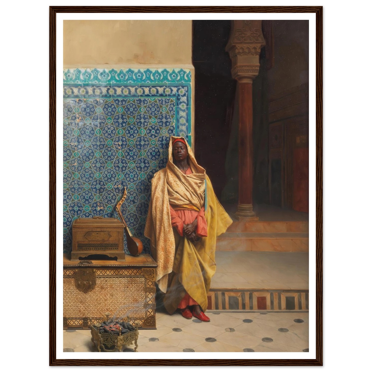 At the Mosque (1895) Art Print | Ludwig Deutsch - Framed Poster - 30x40 cm / 12x16″ - Black frame