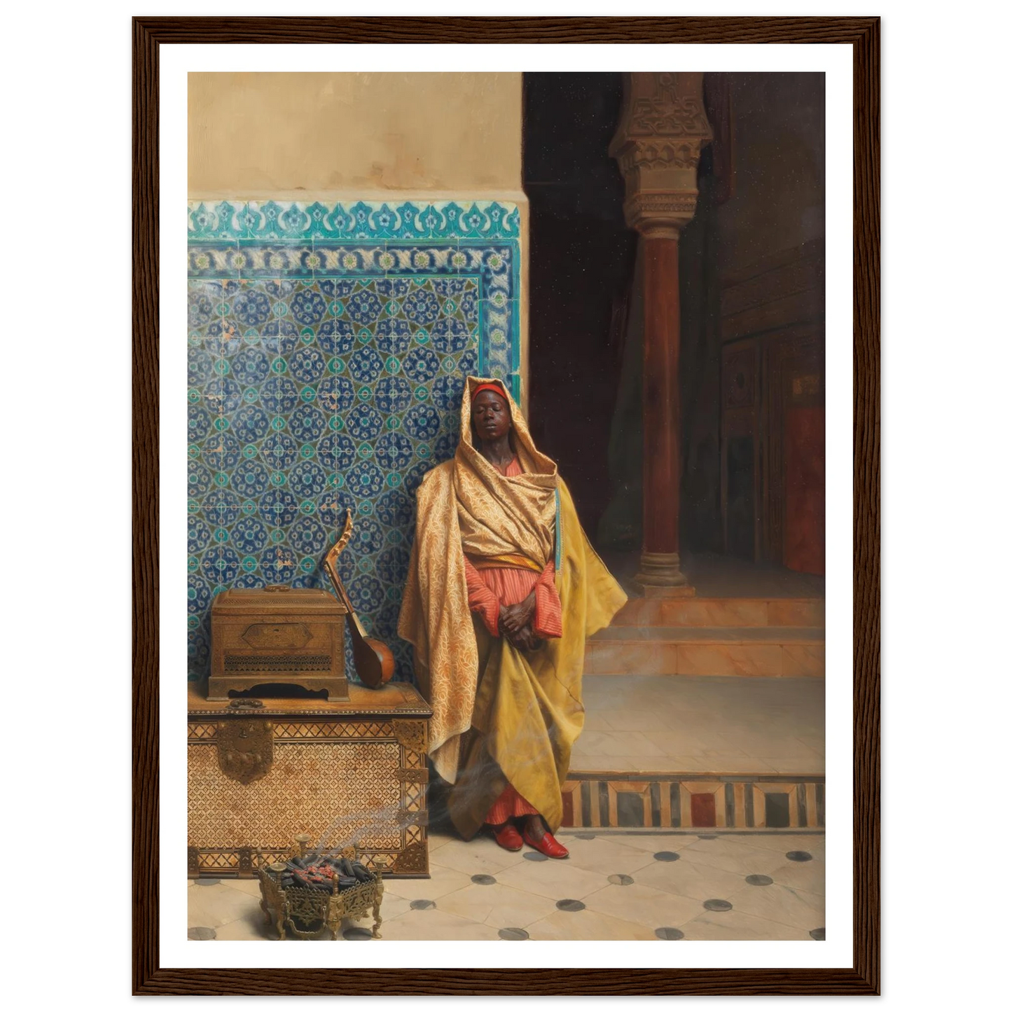 At the Mosque (1895) Art Print | Ludwig Deutsch - Framed Poster - 30x40 cm / 12x16″ - Black frame