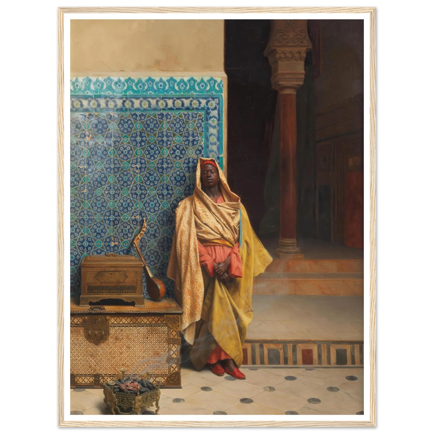 At the Mosque (1895) Art Print | Ludwig Deutsch - Framed Poster - 30x40 cm / 12x16″ - Black frame