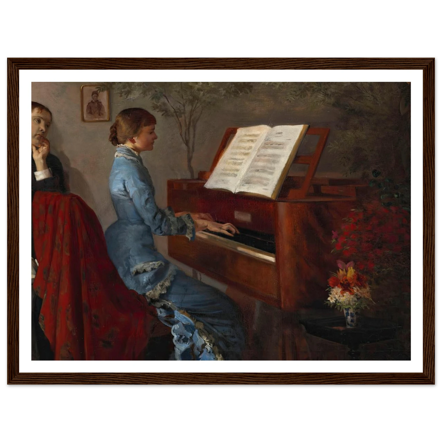 At the Piano (1877) Art Print | Jacek Malczewski - Framed Poster - 30x40 cm / 12x16″ - Black frame