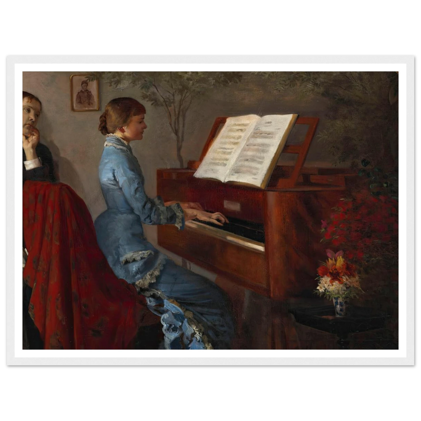 At the Piano (1877) Art Print | Jacek Malczewski - Framed Poster - 30x40 cm / 12x16″ - Black frame