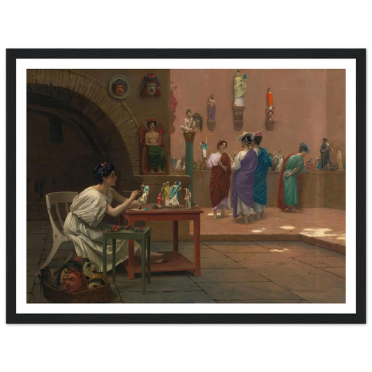 Atelier De Tanagra Art Print | Jean Leon Gerome - Framed Poster - 30x40 cm / 12x16″ - Black frame