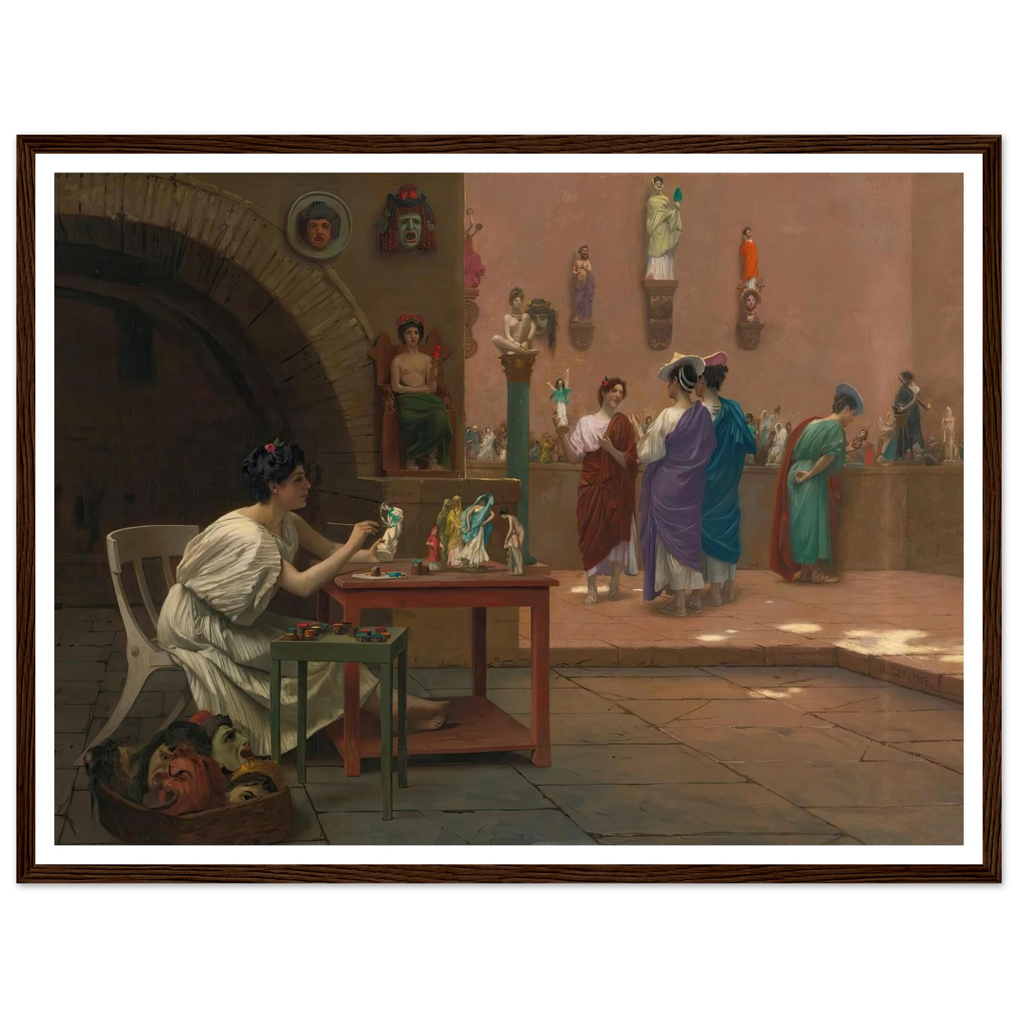 Atelier De Tanagra Art Print | Jean Leon Gerome - Framed Poster - 30x40 cm / 12x16″ - Black frame