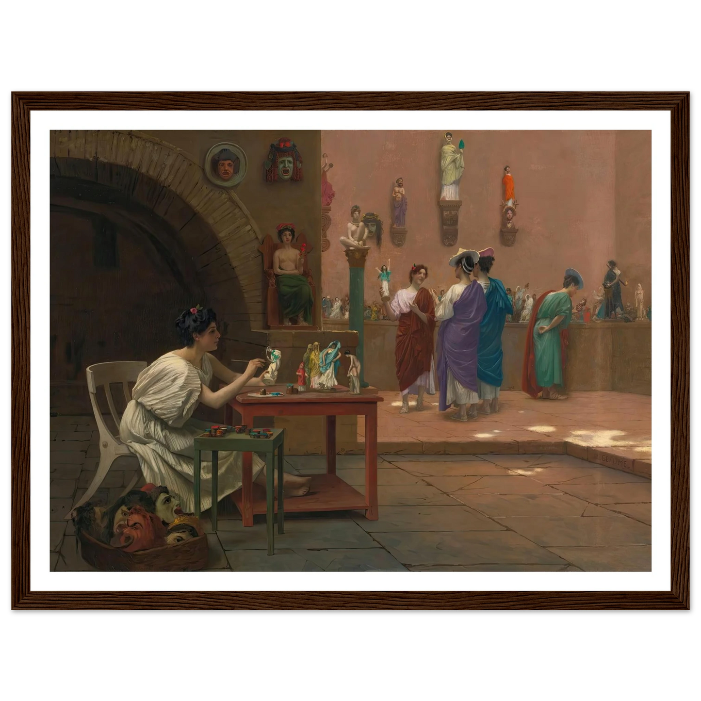 Atelier De Tanagra Art Print | Jean Leon Gerome - Framed Poster - 30x40 cm / 12x16″ - Black frame