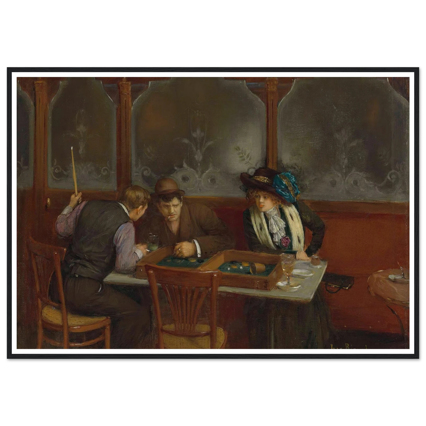 Au café Art Print | Jean Beraud - Framed Poster - 30x40 cm / 12x16″ - Black frame