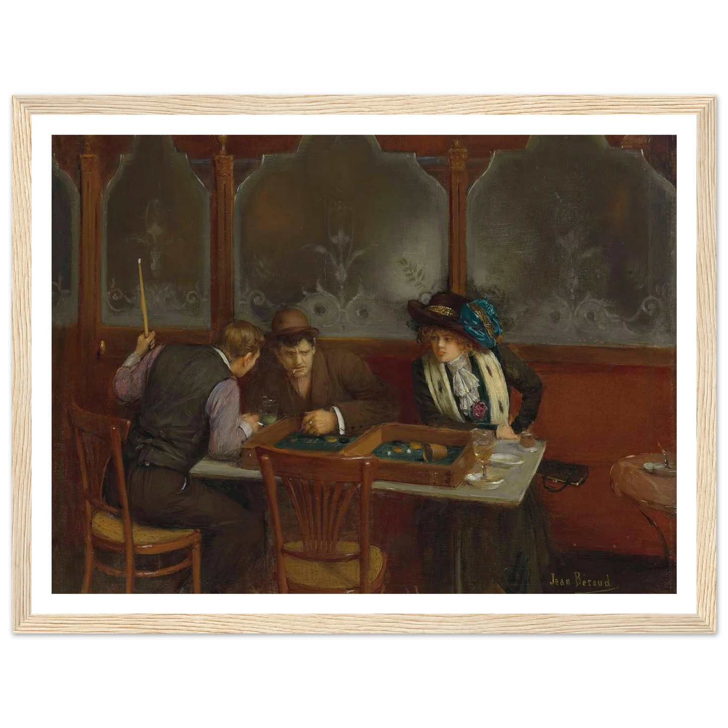Au café Art Print | Jean Beraud - Framed Poster - 30x40 cm / 12x16″ - Black frame