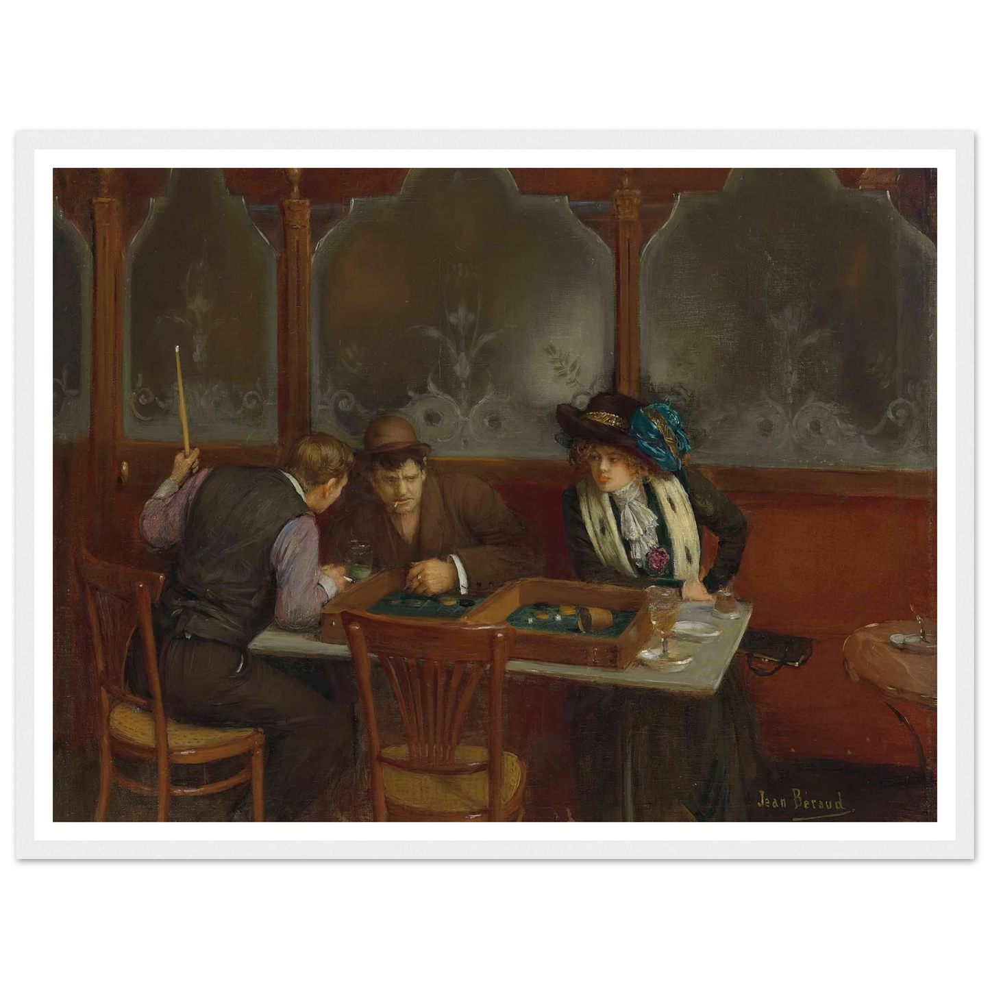 Au café Art Print | Jean Beraud - Framed Poster - 30x40 cm / 12x16″ - Black frame