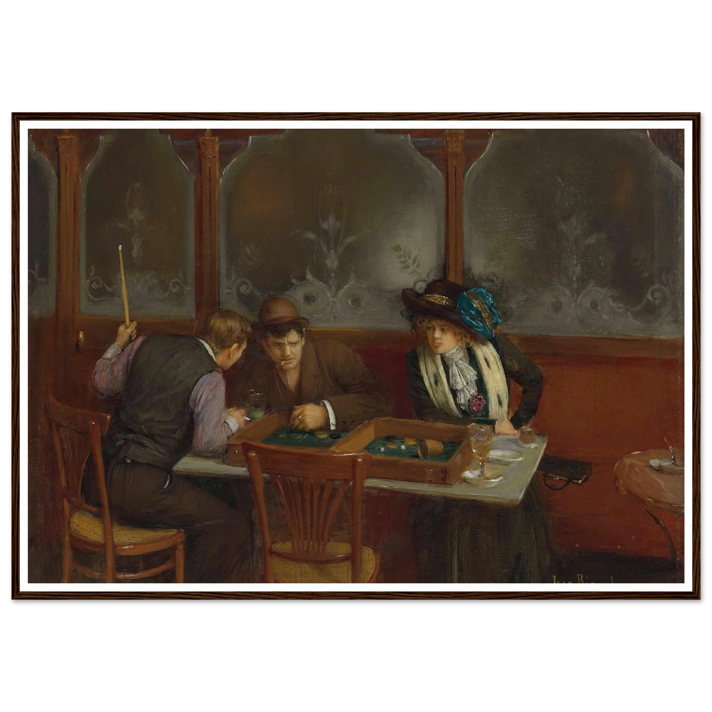 Au café Art Print | Jean Beraud - Framed Poster - 30x40 cm / 12x16″ - Black frame