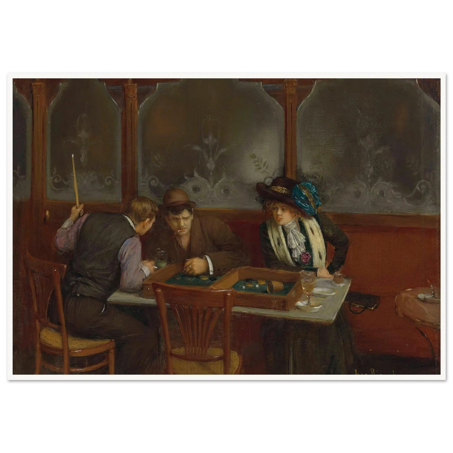Au café Art Print | Jean Beraud - Framed Poster - 30x40 cm / 12x16″ - Black frame