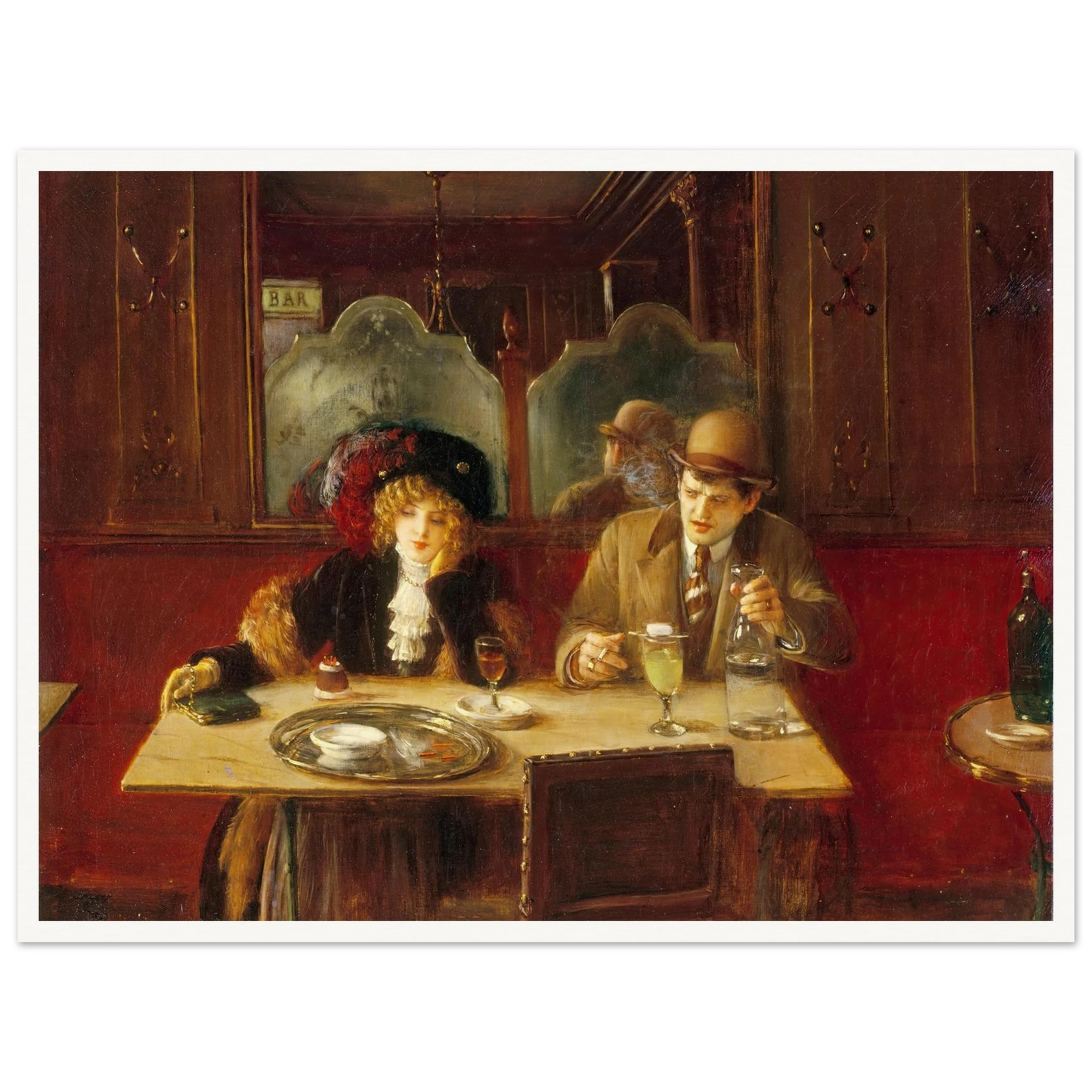Au café, dit l’Absinthe (1909) Art Print | Jean Beraud - Framed Poster - 30x40 cm / 12x16″ - Black frame