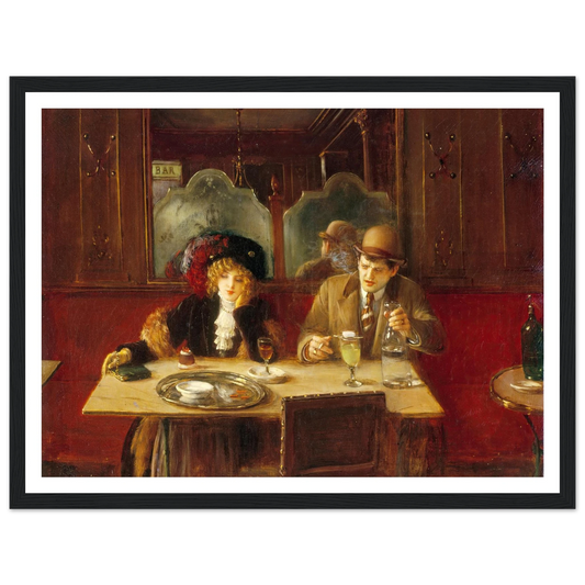 Au café, dit l’Absinthe (1909) Art Print | Jean Beraud - Framed Poster - 30x40 cm / 12x16″ - Black frame