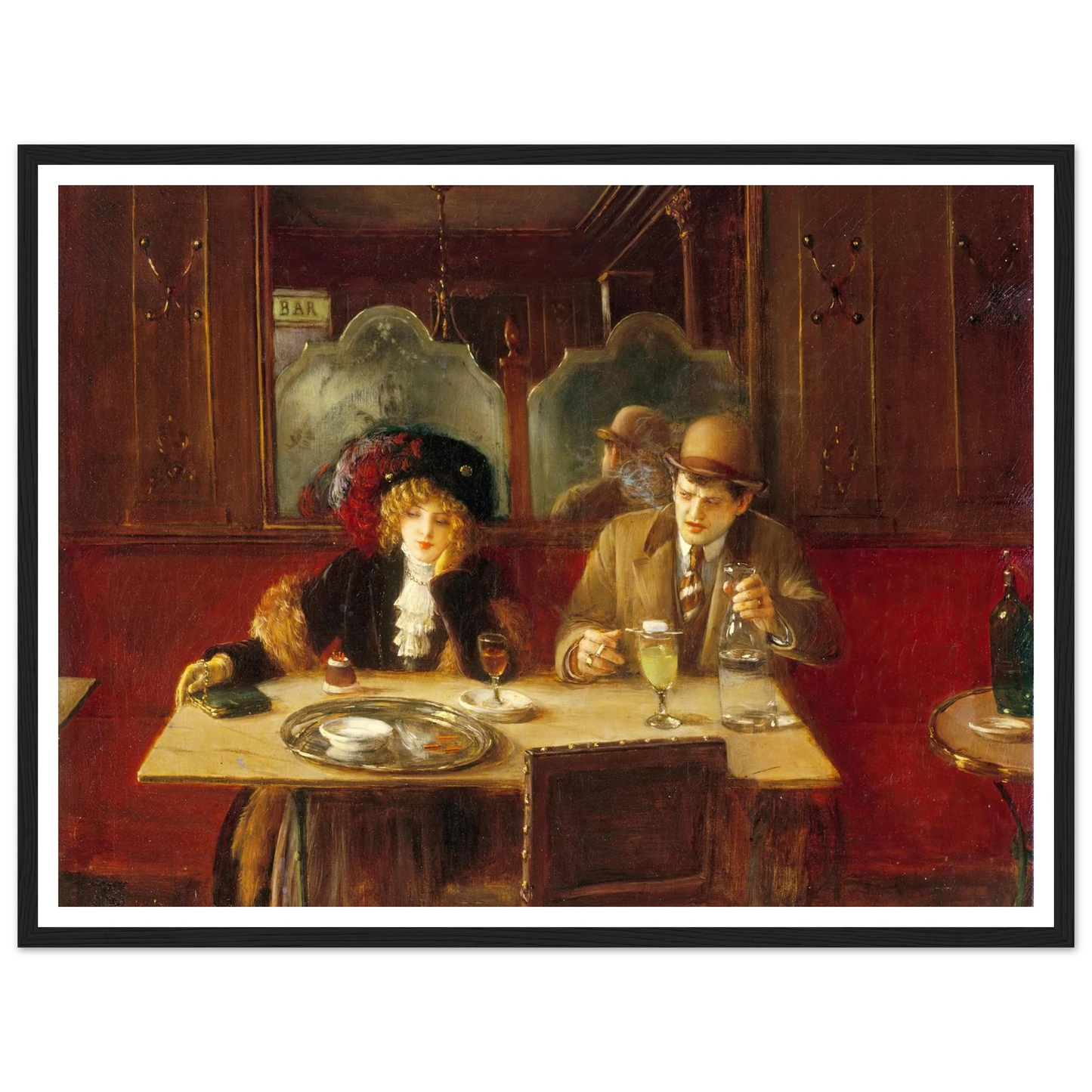 Au café, dit l’Absinthe (1909) Art Print | Jean Beraud - Framed Poster - 30x40 cm / 12x16″ - Black frame