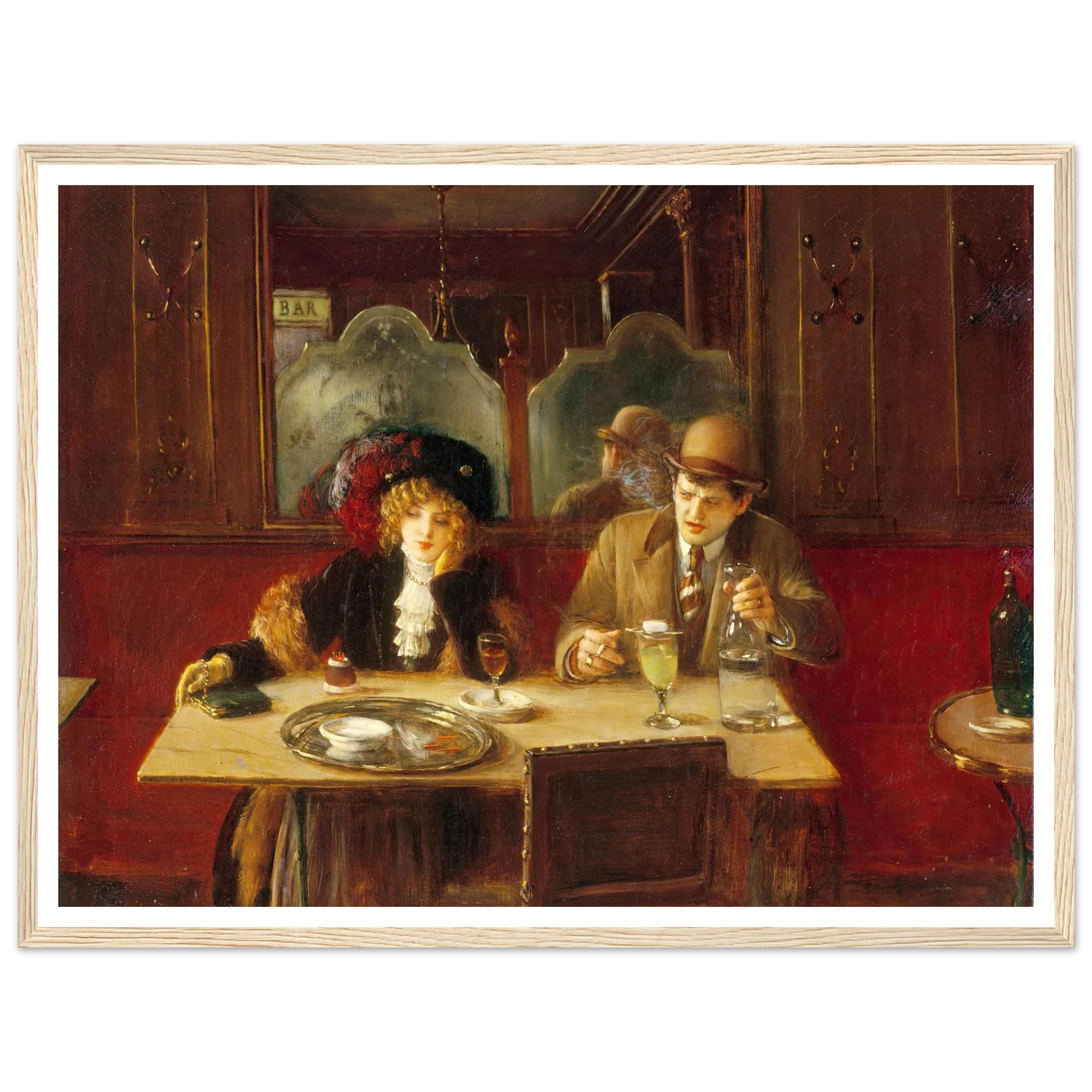 Au café, dit l’Absinthe (1909) Art Print | Jean Beraud - Framed Poster - 30x40 cm / 12x16″ - Black frame