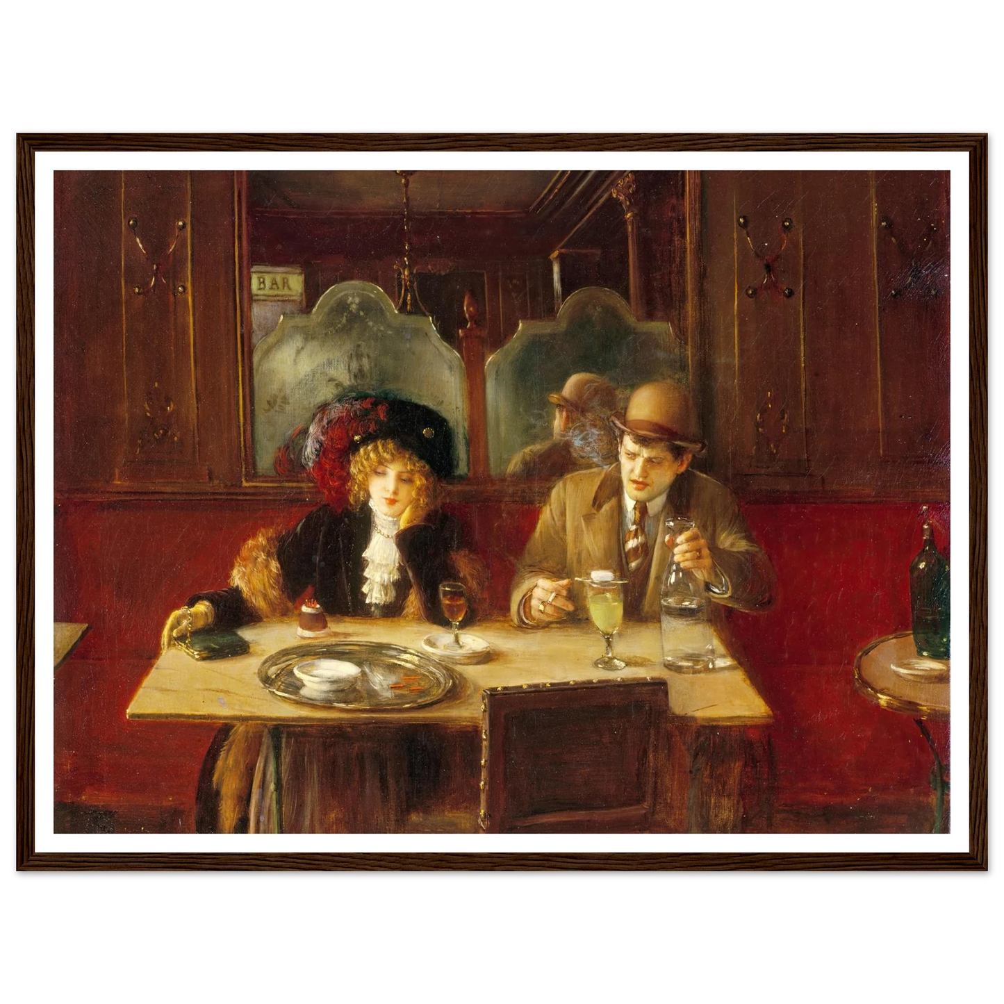 Au café, dit l’Absinthe (1909) Art Print | Jean Beraud - Framed Poster - 30x40 cm / 12x16″ - Black frame