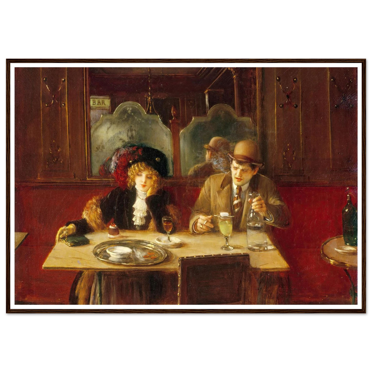 Au café, dit l’Absinthe (1909) Art Print | Jean Beraud - Framed Poster - 30x40 cm / 12x16″ - Black frame