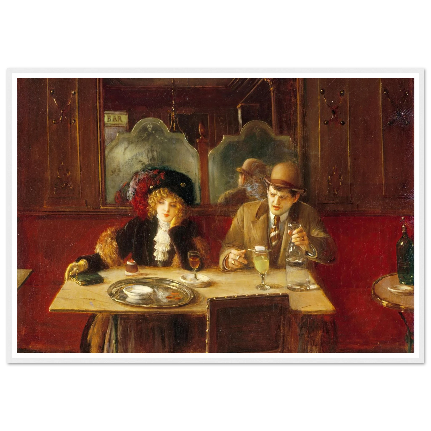 Au café, dit l’Absinthe (1909) Art Print | Jean Beraud - Framed Poster - 30x40 cm / 12x16″ - Black frame