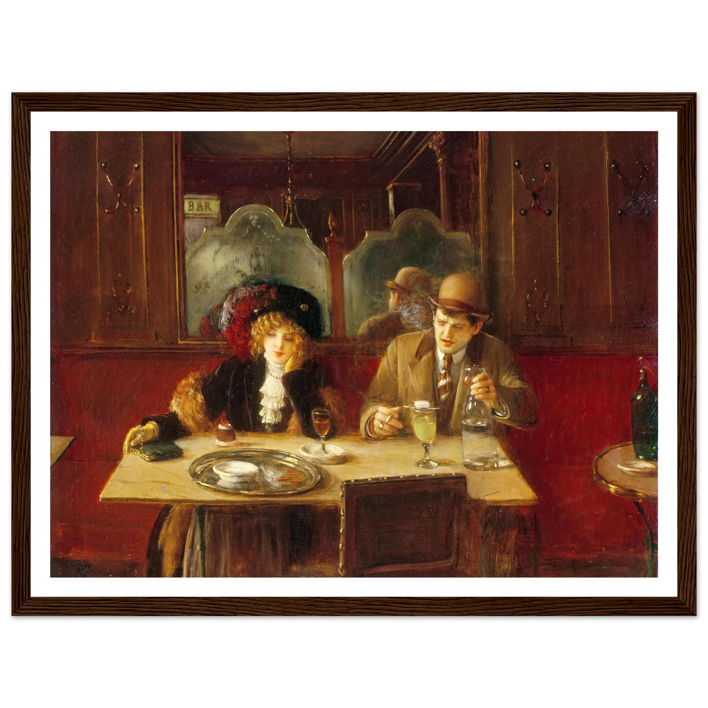 Au café, dit l’Absinthe (1909) Art Print | Jean Beraud - Framed Poster - 30x40 cm / 12x16″ - Black frame