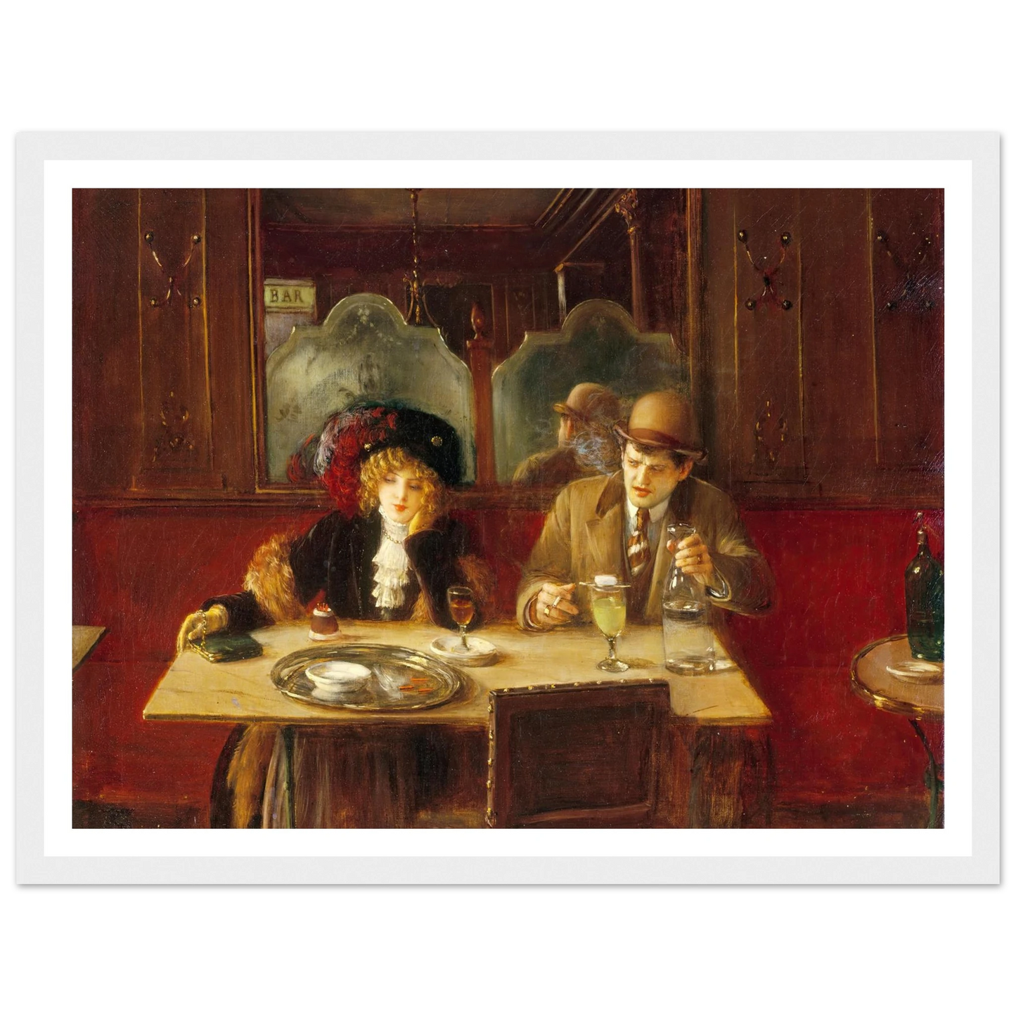 Au café, dit l’Absinthe (1909) Art Print | Jean Beraud - Framed Poster - 30x40 cm / 12x16″ - Black frame