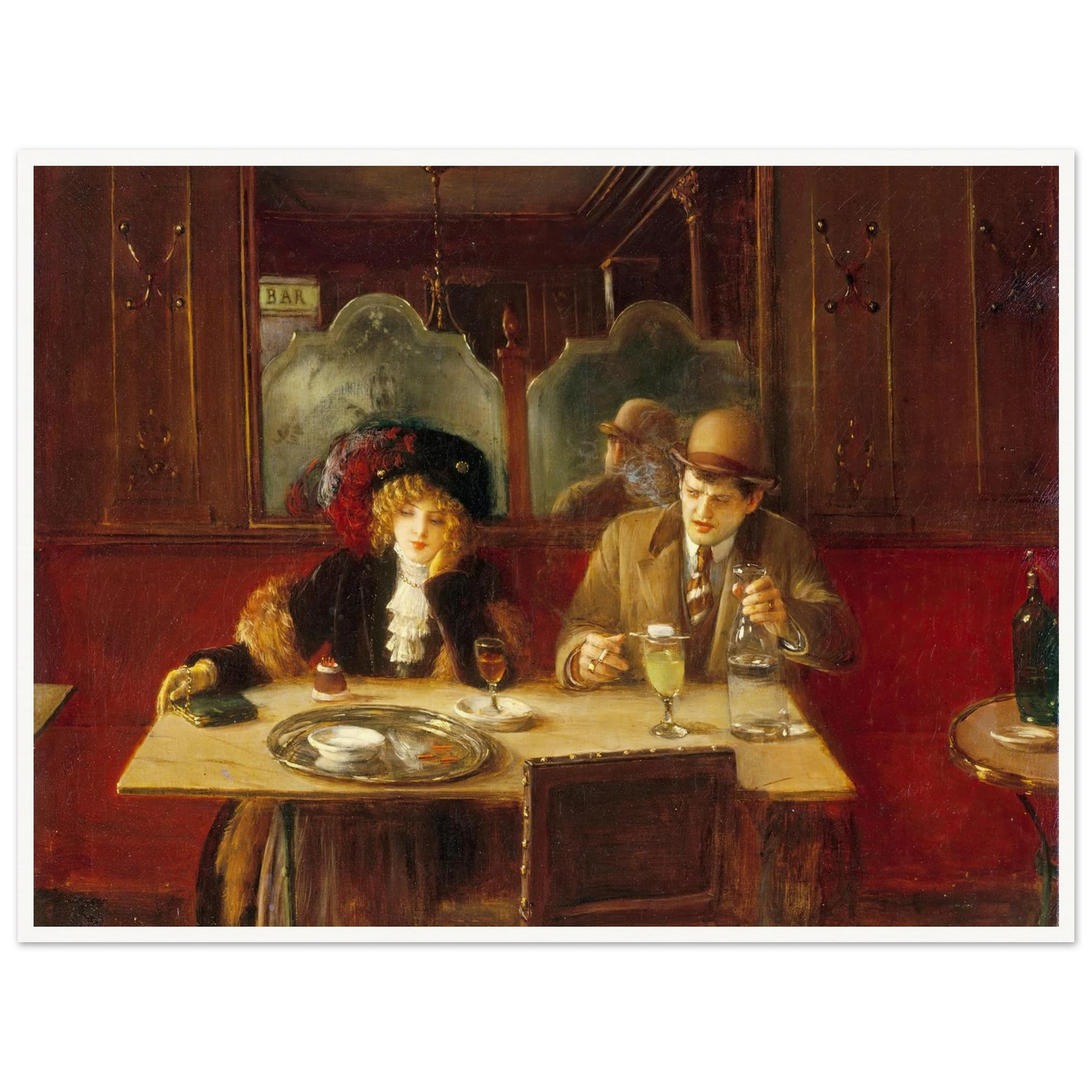 Au café, dit l’Absinthe (1909) Art Print | Jean Beraud - Framed Poster - 30x40 cm / 12x16″ - Black frame
