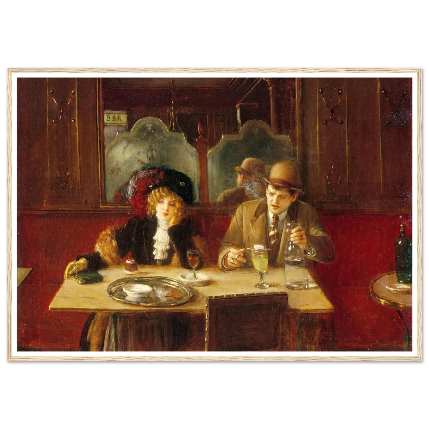 Au café, dit l’Absinthe (1909) Art Print | Jean Beraud - Framed Poster - 30x40 cm / 12x16″ - Black frame