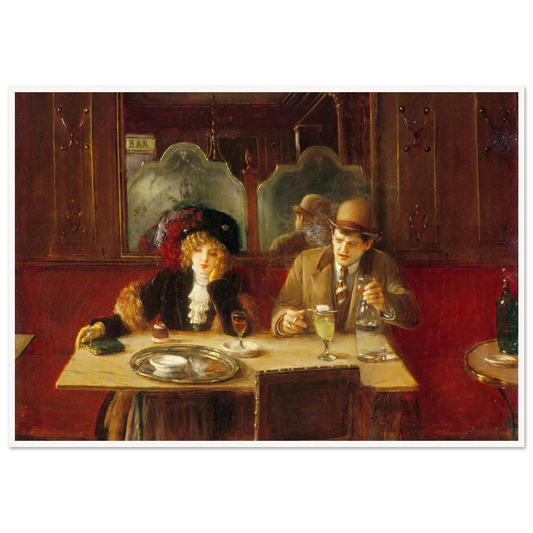 Au café, dit l’Absinthe (1909) Art Print | Jean Beraud - Framed Poster - 30x40 cm / 12x16″ - Black frame
