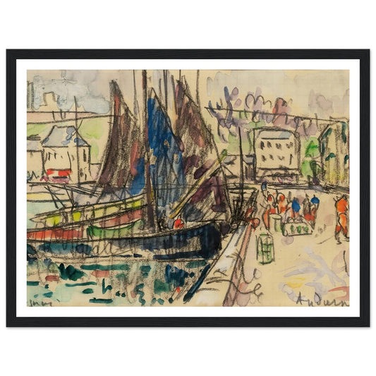 Audierne (1927) Art Print | Paul Signac - Framed Poster - 30x40 cm / 12x16″ - Black frame