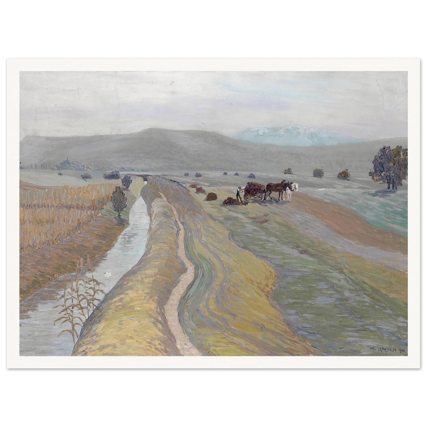 Auf dem Feld (1910) Art Print | Max Kahrer - Framed Poster - 30x40 cm / 12x16″ - Black frame
