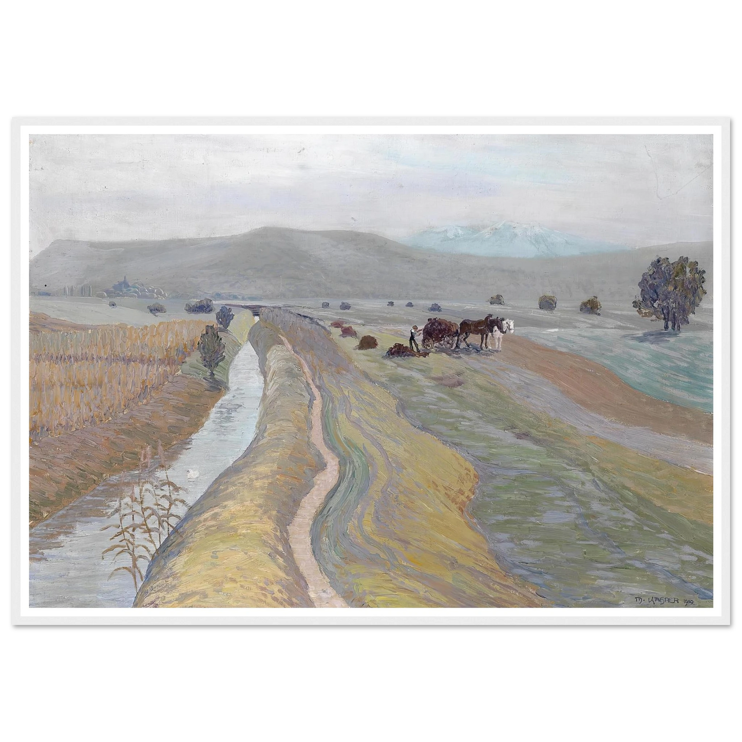 Auf dem Feld (1910) Art Print | Max Kahrer - Framed Poster - 30x40 cm / 12x16″ - Black frame
