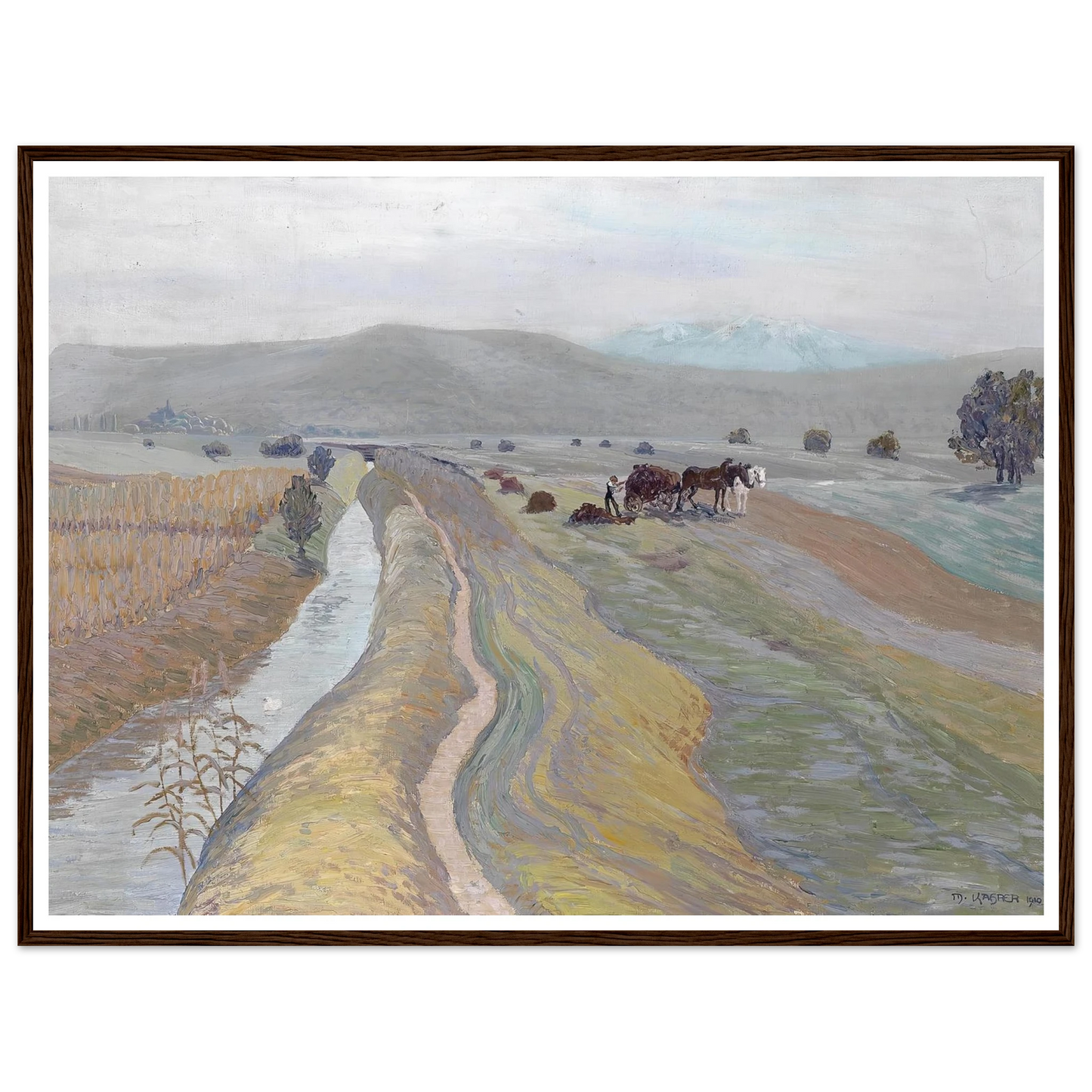 Auf dem Feld (1910) Art Print | Max Kahrer - Framed Poster - 30x40 cm / 12x16″ - Black frame