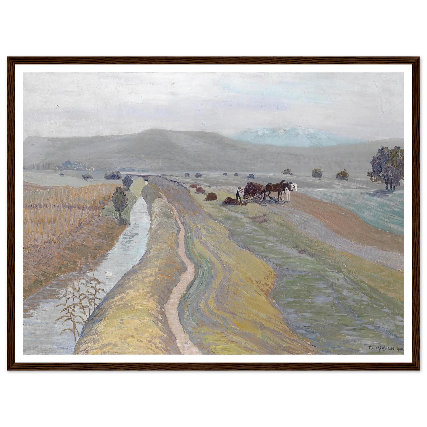 Auf dem Feld (1910) Art Print | Max Kahrer - Framed Poster - 30x40 cm / 12x16″ - Black frame