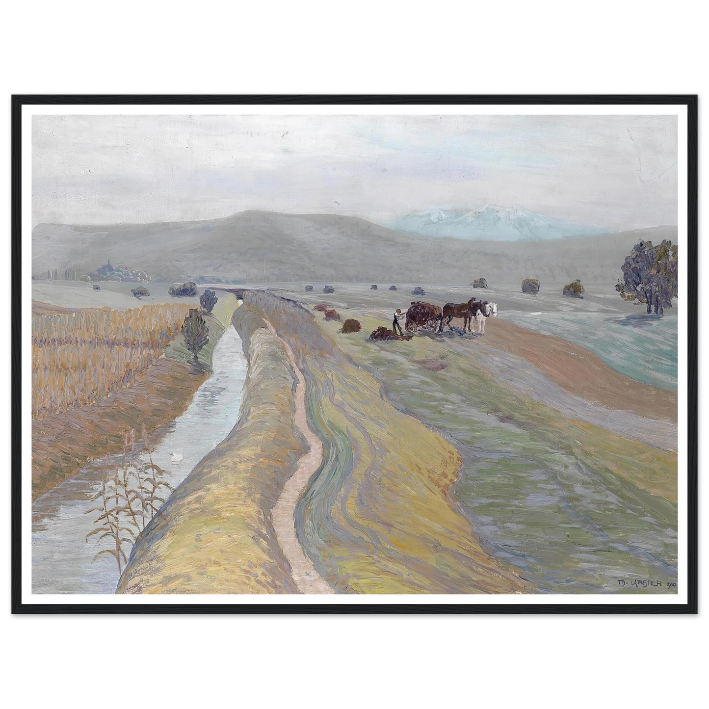 Auf dem Feld (1910) Art Print | Max Kahrer - Framed Poster - 30x40 cm / 12x16″ - Black frame