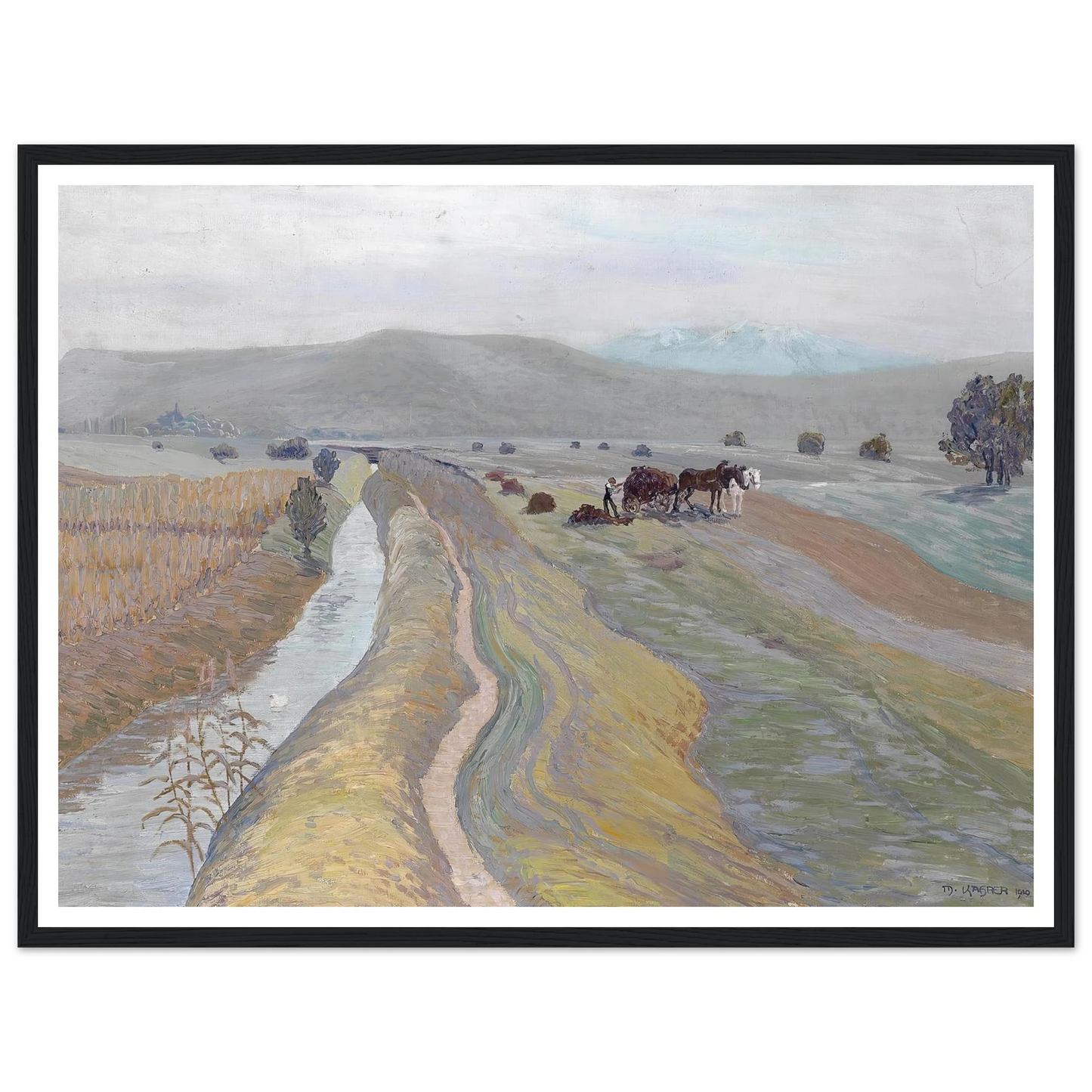 Auf dem Feld (1910) Art Print | Max Kahrer - Framed Poster - 30x40 cm / 12x16″ - Black frame