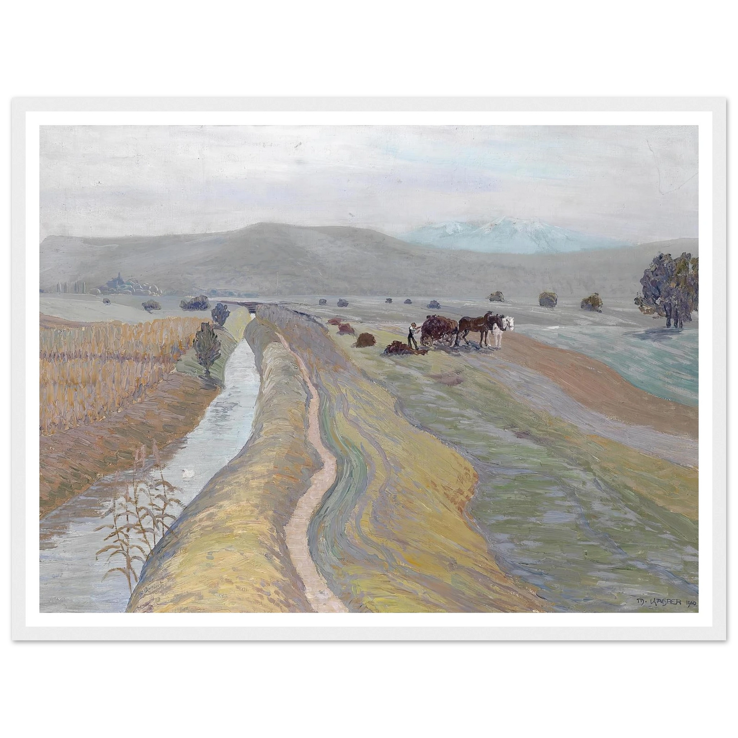 Auf dem Feld (1910) Art Print | Max Kahrer - Framed Poster - 30x40 cm / 12x16″ - Black frame