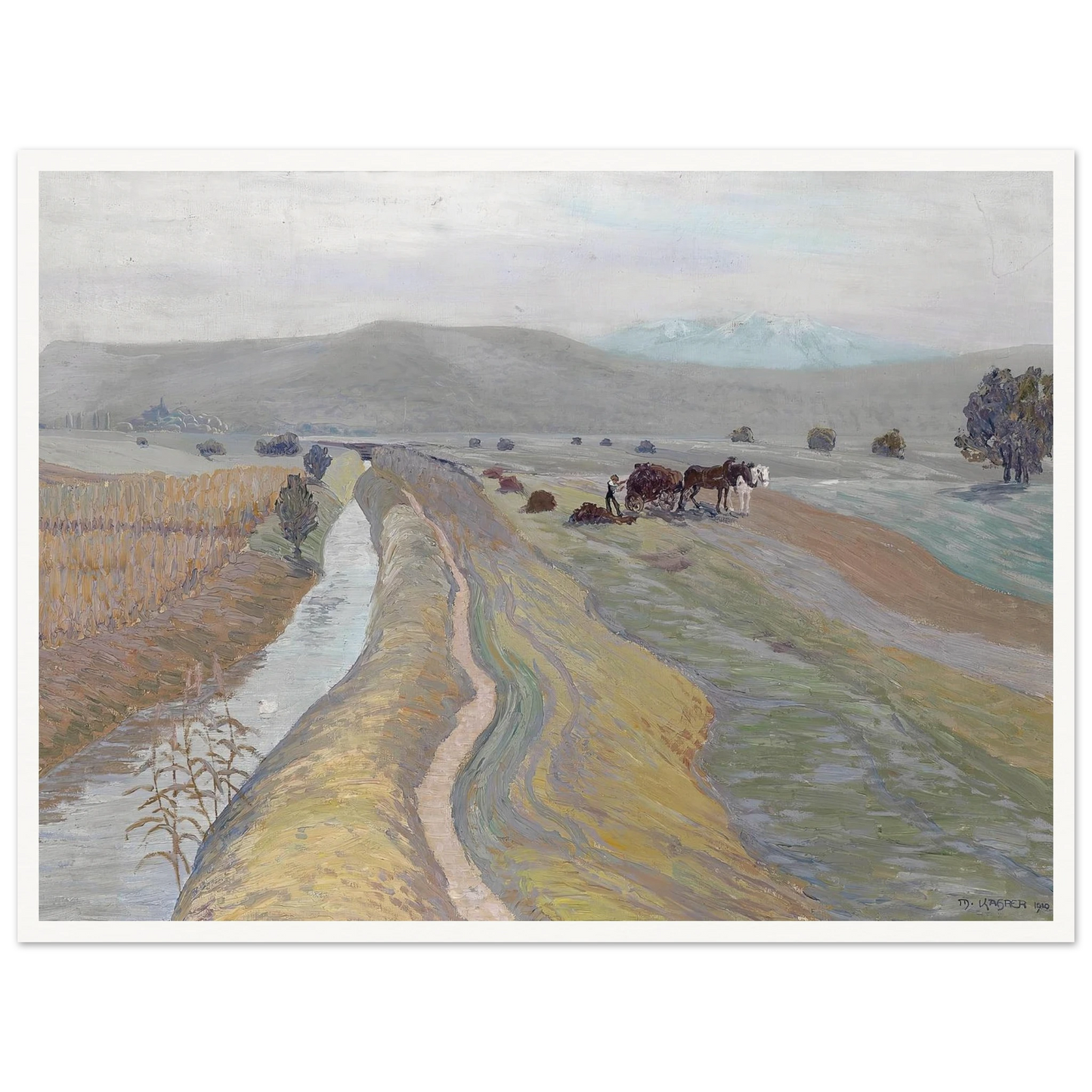 Auf dem Feld (1910) Art Print | Max Kahrer - Framed Poster - 30x40 cm / 12x16″ - Black frame