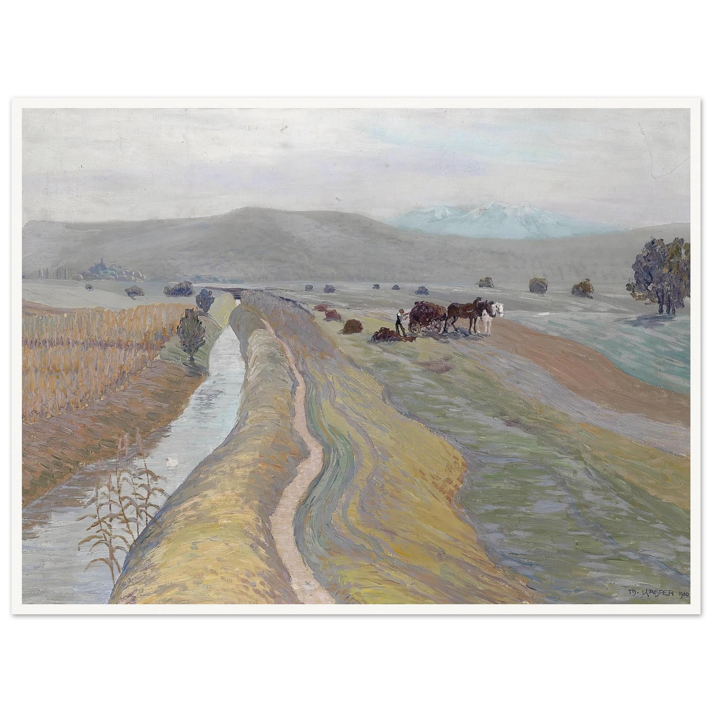 Auf dem Feld (1910) Art Print | Max Kahrer - Framed Poster - 30x40 cm / 12x16″ - Black frame