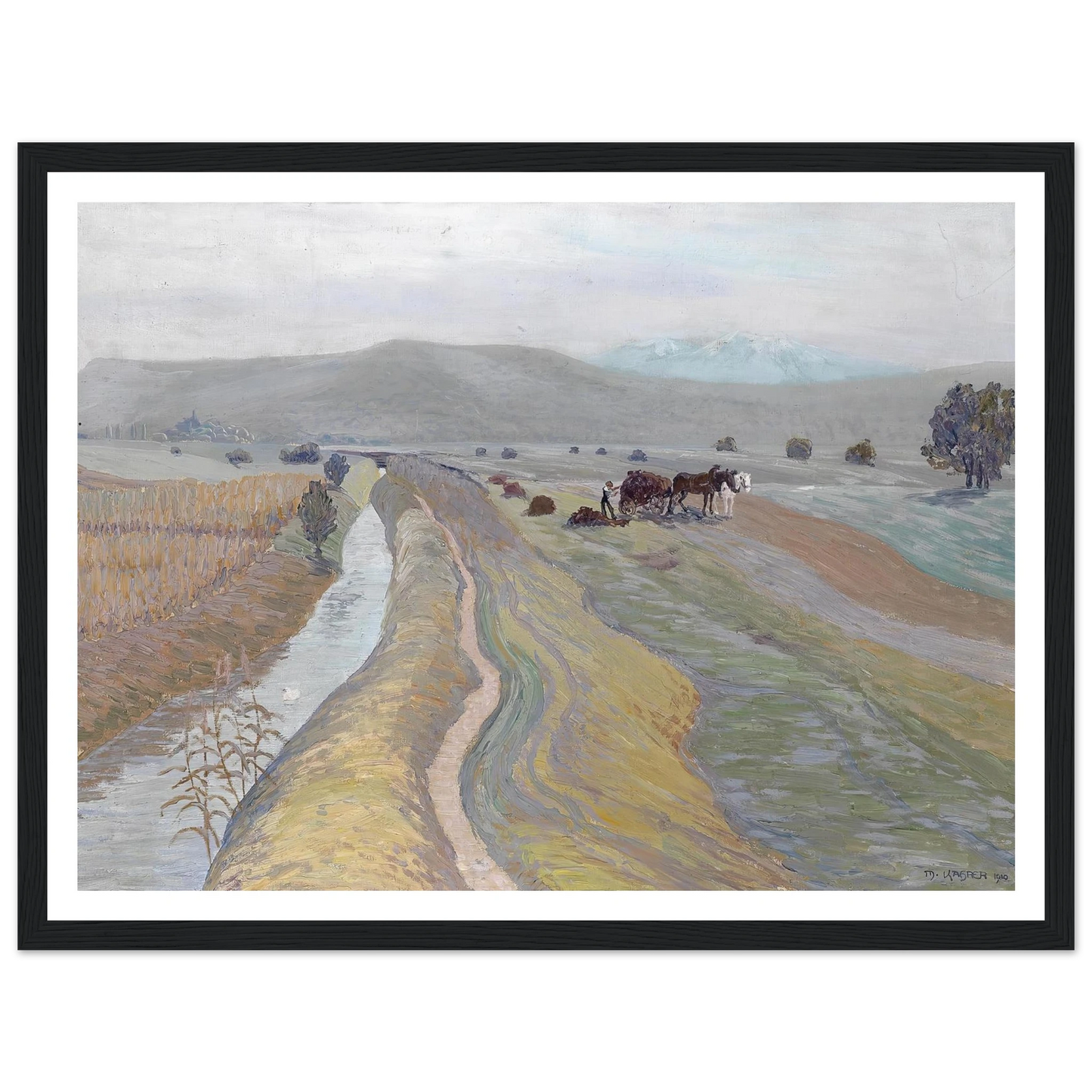 Auf dem Feld (1910) Art Print | Max Kahrer - Framed Poster - 30x40 cm / 12x16″ - Black frame