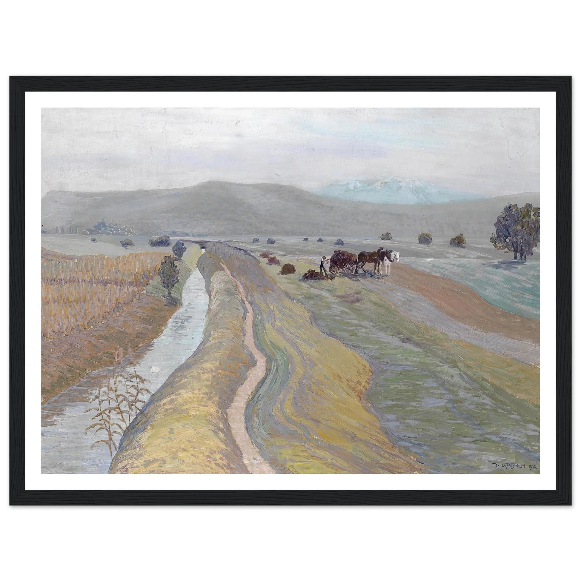 Auf dem Feld (1910) Art Print | Max Kahrer - Framed Poster - 30x40 cm / 12x16″ - Black frame